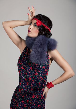 Beautiful young woman in the style of 1920-1930