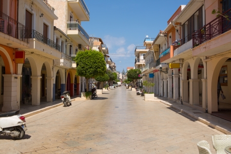 Central street of the town of Zakynthos, Greeceの写真素材