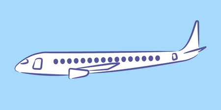 airplane. vector illustration on a blue backgroundのイラスト素材