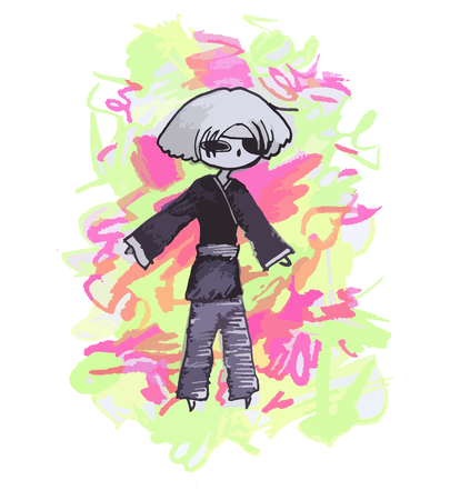 The boy is a pirate. Hand-drawn vector illustration.のイラスト素材