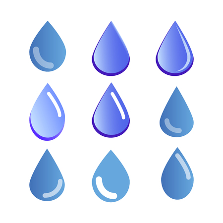 water drops set. vector illustrationのイラスト素材