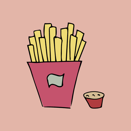 FRENCH FRIES. VECTORのイラスト素材