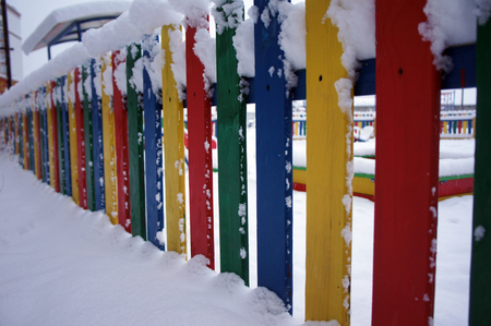 colorful fence backgroundの写真素材