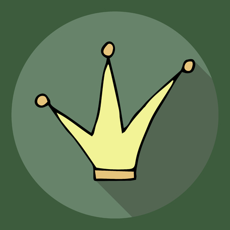 crown icon. flat with shadows. vectorのイラスト素材