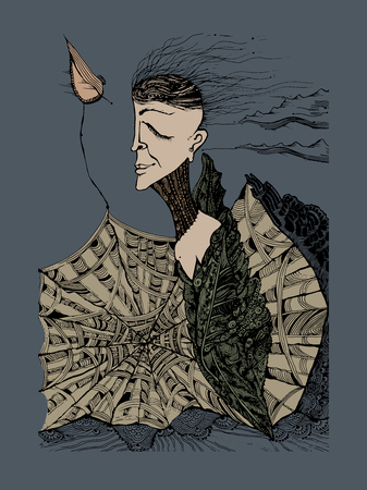 abstract composition. vector graphic illustration. hand drawingのイラスト素材