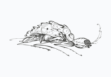 Insect ant. Hand-drawn abstract graphic vector illustration.のイラスト素材