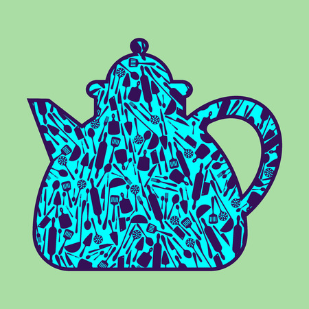 teapot. vector illustrationのイラスト素材
