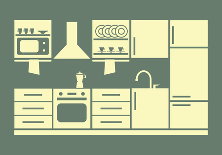 kitchen furniture. vector illustrationのイラスト素材