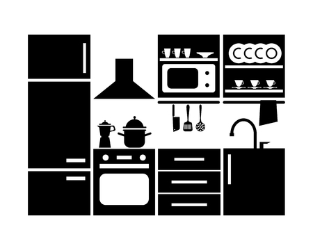 kitchen furniture. vector illustrationのイラスト素材