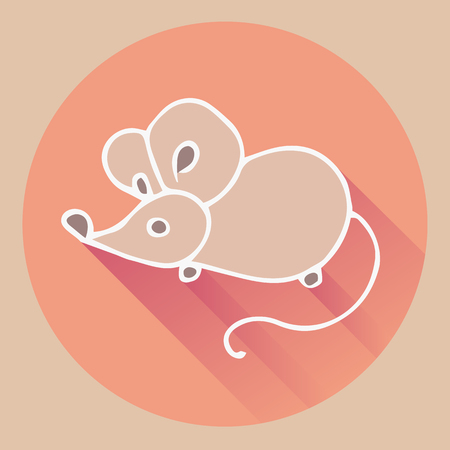 mouse. flat with shadows. vectorのイラスト素材