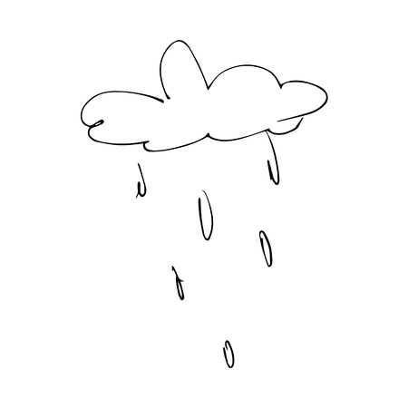 rain cloud. vector. hand drawingのイラスト素材