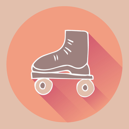 roller Skates. flat with shadows. vectorのイラスト素材