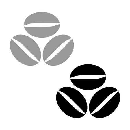 coffee grains set of vector icons on white backgroundのイラスト素材