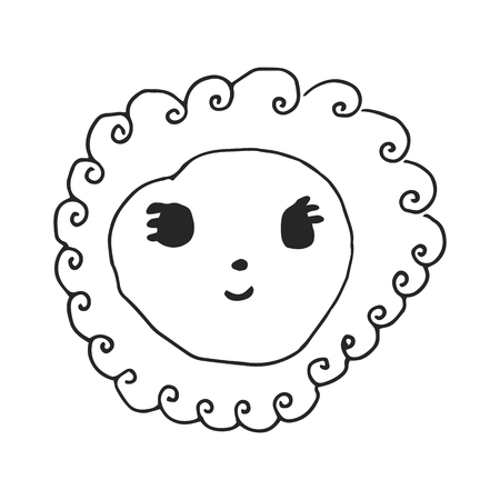 the sun. vector illustration in kawaii style.のイラスト素材