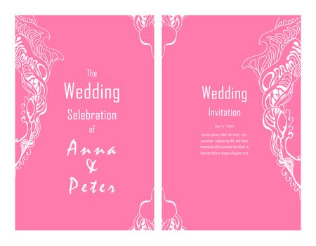 Vintage invitation design for wedding and birthday,  card, cover, brochure, poster. vector illustrationのイラスト素材