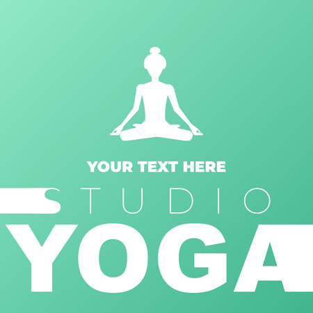 Design template banner, poster for yoga studio. vector illustrationのイラスト素材