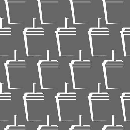drink cup seamless pattern. vector illustration on gray backgroundのイラスト素材