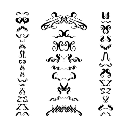 set of decorative hand-drawn elements. Vector illustration on white backgroundのイラスト素材