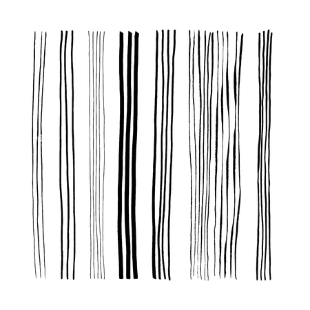 Set of hand drawn lines. drawn by pen, felt-tip pen, brush and ink. vector illustration on white backgroundのイラスト素材