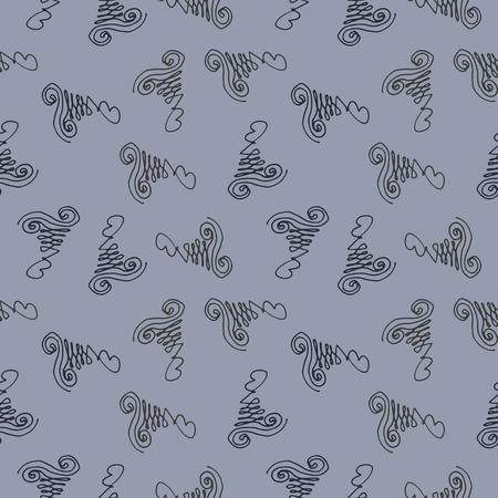 blue hand drawn seamless pattern. vector illustrationのイラスト素材