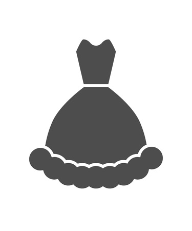 dress icon. vector black and white illustrationのイラスト素材