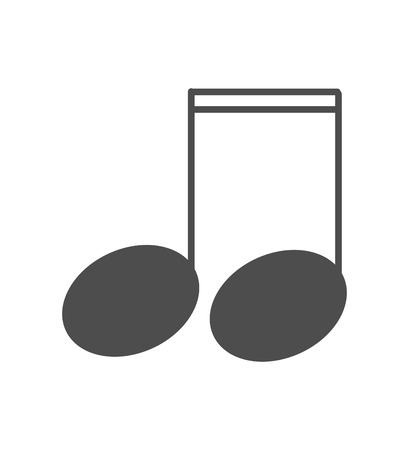 musical note icon. vector black and white illustrationのイラスト素材