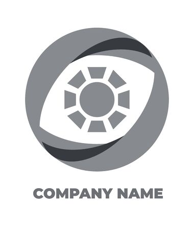 Logo template for eco or bio company. Vector black and white isolated icon.のイラスト素材