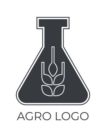 Agro logo for your company. Vector black and white isolated illustration.のイラスト素材