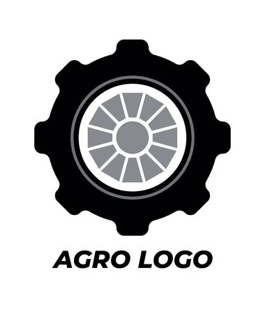 Agro logo for your company. Vector black and white isolated illustration.のイラスト素材