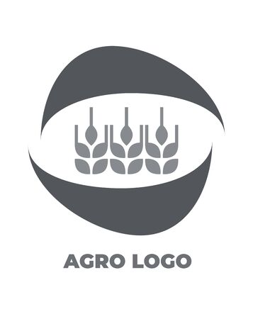 Agro logo for your company. Vector black and white isolated illustration.のイラスト素材
