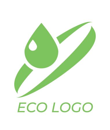 Logo template for eco company. Green vector isolated icon.のイラスト素材