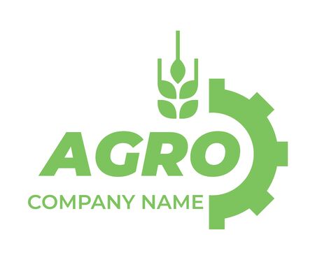 Logo template for agro company. Green vector isolated icon.のイラスト素材