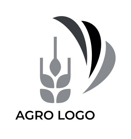 Agro logo for your company. Vector black and white isolated illustration.のイラスト素材