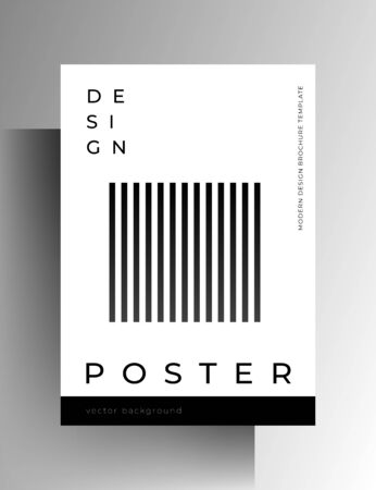 Cover template, poster. Black and white geometric minimalistic design. EPS 10 vector.のイラスト素材