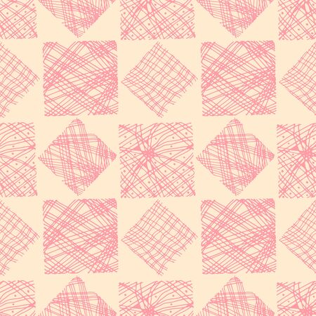 Hand drawn abstract seamless texture on a cream pastel background.のイラスト素材