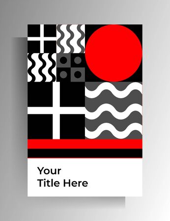 Cover for a book, magazine, booklet, catalog. Geometric minimalistic design. A4 format template. Vector 10 EPS.のイラスト素材