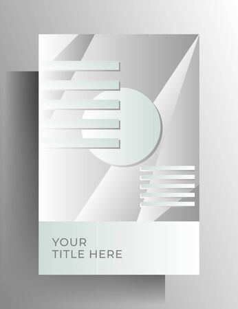 Cover for a book, magazine, booklet, brochure, catalog, poster. White geometric design.のイラスト素材