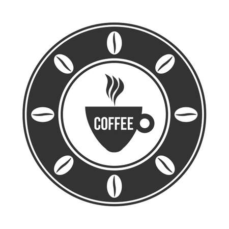 Coffee icon template for logo. Monochrome vector isolated illustration.のイラスト素材