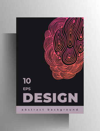 Cover design template for book, magazine, brochure, catalog, booklet, poster. Hand-drawn graphic texture elements. A4 format.  .