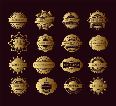 Labels set. Isolated vector monochrome illustration.のイラスト素材