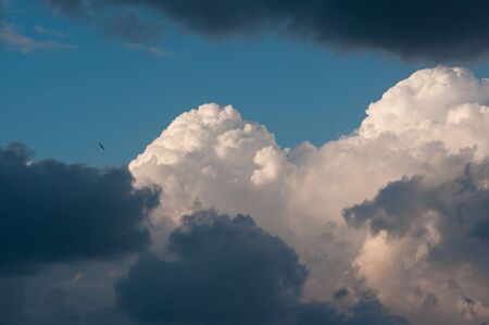 background image of the sky with clouds and cloudsの写真素材