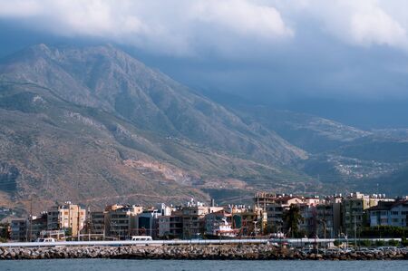 mountain view on a cloudy day in the south of Turkeyの写真素材