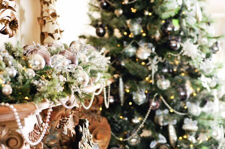 festive New Year and Christmas background imageの写真素材