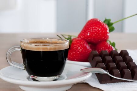 cup of espresso with foamの写真素材