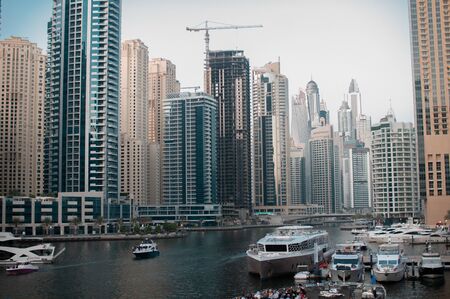 View of the modern metropolis of Dubai Marinaの写真素材