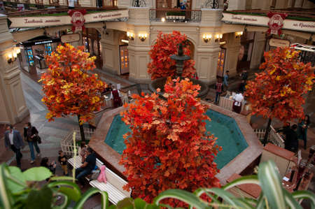 GUM Moscow facade and glass roof of the store inside Gum, Moscow, Russia October 4, 2020のeditorial素材