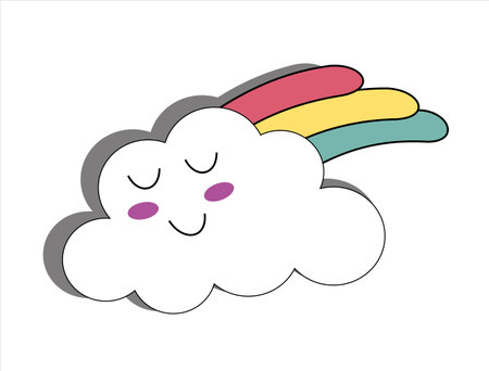 Cute clouds. Cute cloud cartoon. Suitable for design on children's books or children's knick-knacks. Cloud design elementsのイラスト素材
