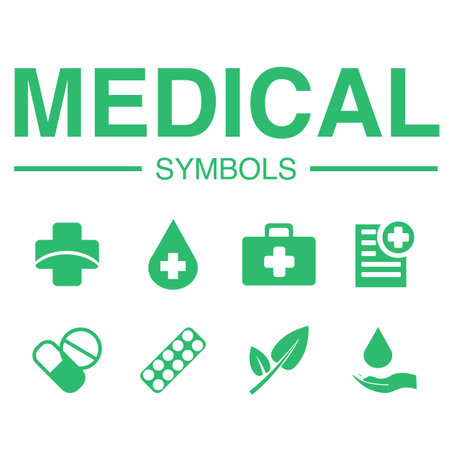 Tosca green medical icon. Illustration of a green medical symbol. Basic elements of graphic design about health.のイラスト素材