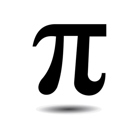Pi letter of the Greek alphabet, mathematical symbol. Circle. Constant irrational numbers, Mathematical and science concepts. pi equal to 22/7 or 3.14. Editable vector illustrationのイラスト素材