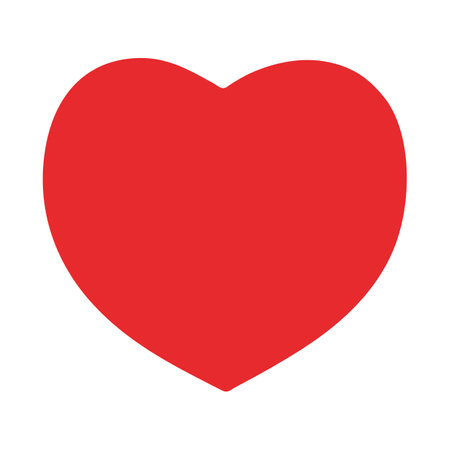 Flat red heart icon isolated on a white background. Vector illustration. Editable symbol vector in eps10 formatのイラスト素材